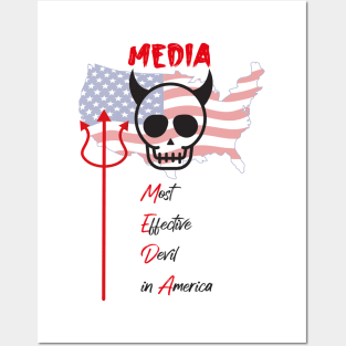 Media Most Effective Devil In America Funny design illustration Posters and Art